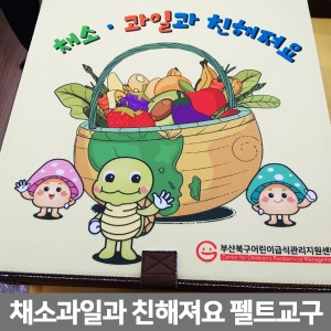 [JM 038] 채소 과일과 친해져요(500×500×200) (모형채소6종 채소과일카드8개) 어린이급식관리지원